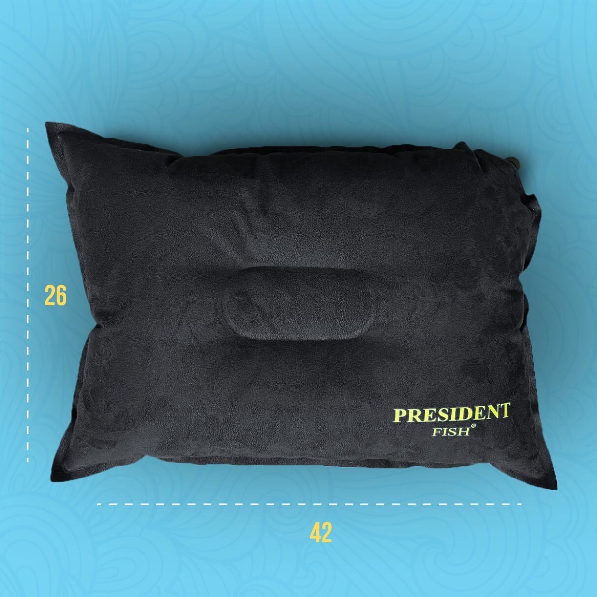 Подушка надувная "PRESIDENT FISH" 8800015 PF-Black черная - фотография № 2