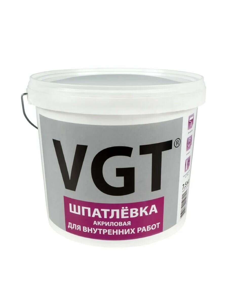 Шпатлёвка VGT для внутренних работ 7.5 кг