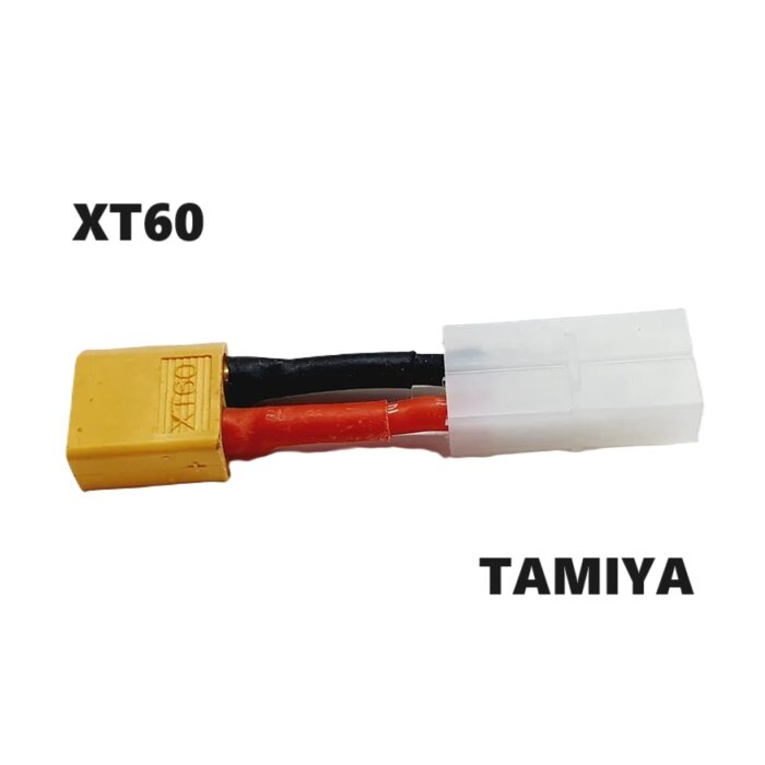 Переходник TAMIYA plug на XT60 (мама / мама) 143 разъем KET-2P L6.2-2P Тамия на ХТ60 желтый XT-60 адаптер штекер силовой провод коннектор запчасти