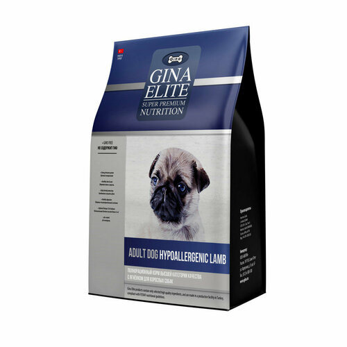 Gina Elite Dog Hypoallergenic Lamb сухой корм для взрослых собак с ягненком - 8 кг корм для собак gina elite adult dog lamb