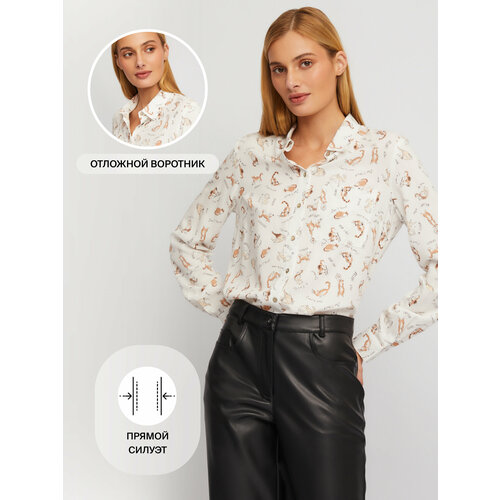 фото Рубашка zolla, размер m, бежевый