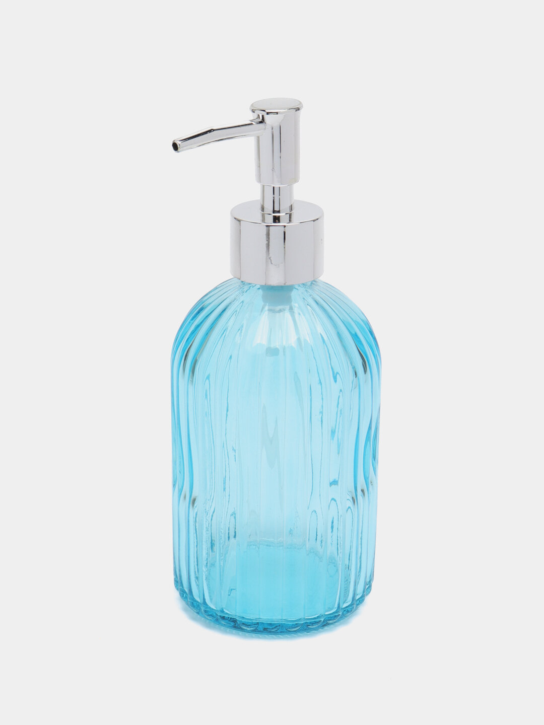 Дозатор стеклянный для жидкого мыла и моющего средства 450 мл Цвет Голубой