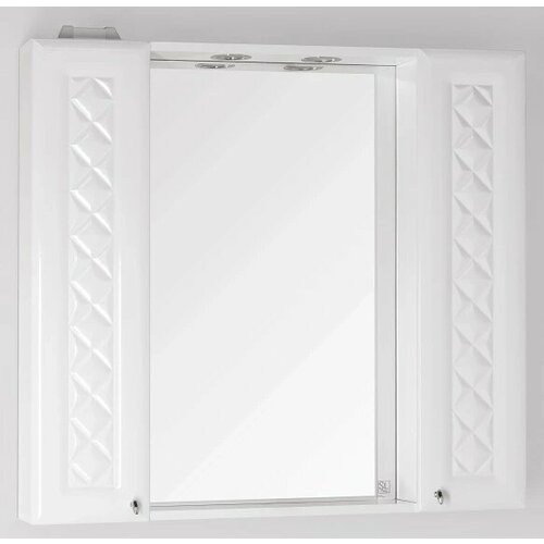 Зеркальный шкаф 90x86 см белый глянец Style Line Канна ЛС-00000167