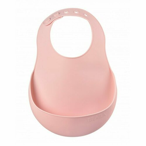 фото Beaba детский нагрудник силиконовый bavoir silicone, old pink /франция