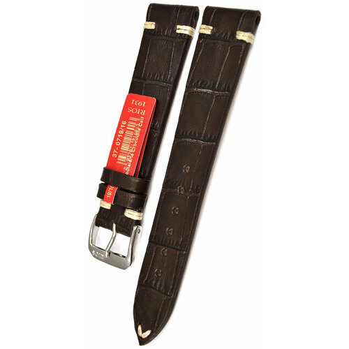 Ремешок Rios1931, фактура тиснение, полуглянцевая, под рептилию, матовая, коричневый