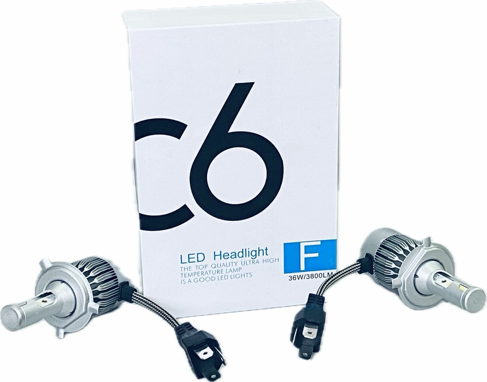 Светодиодные лампы Led C6 H4 (ближний, дальний свет) 6000k, 36w, 12V, комплект 2 шт.