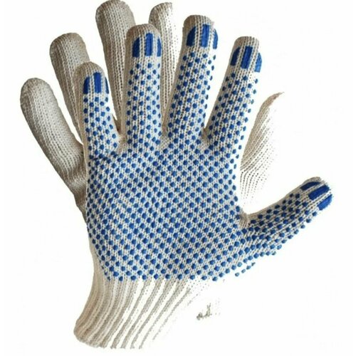 Перчатки ХБ с ПВХ, 5 пар перчатки защитные хб с пвх 5 нит 5 пар