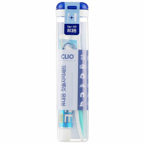 Clio Набор дорожный (щетка + паста) Toothbrush+Toothpaste, 1 шт + 1 шт clio набор дорожный щетка паста toothbrush toothpaste 3 уп