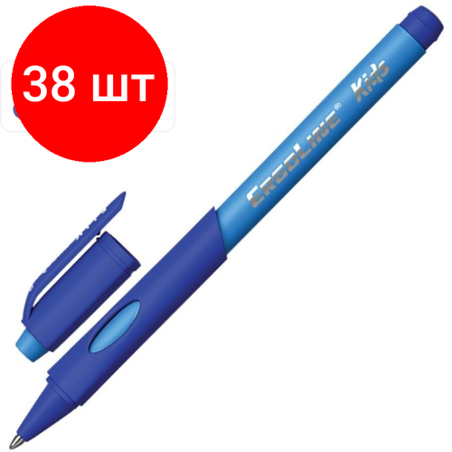 Комплект 38 штук, Ручка шариковая неавтомат. Erich Krause ErgoLine Kids син, масл, манж комплект 36 штук ручка шариковая неавтомат erich krause ultra 30 син масл манж