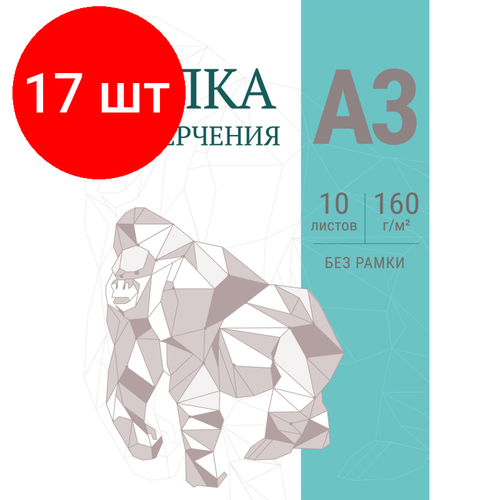 Комплект 17 штук, Папка для черчения №1School без рамки 10лист А3 160 г/м2 папка для черчения artspace без рамки 42 х 29 7 см a3 160 г м² 10 л