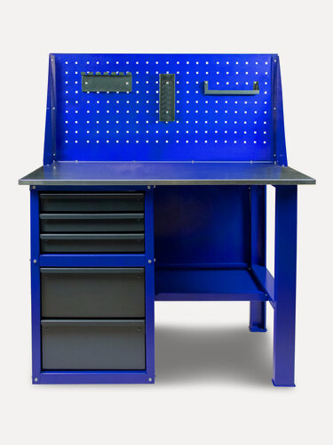 Изображение товара Верстак слесарный (столярный стол) металлический с тумбой