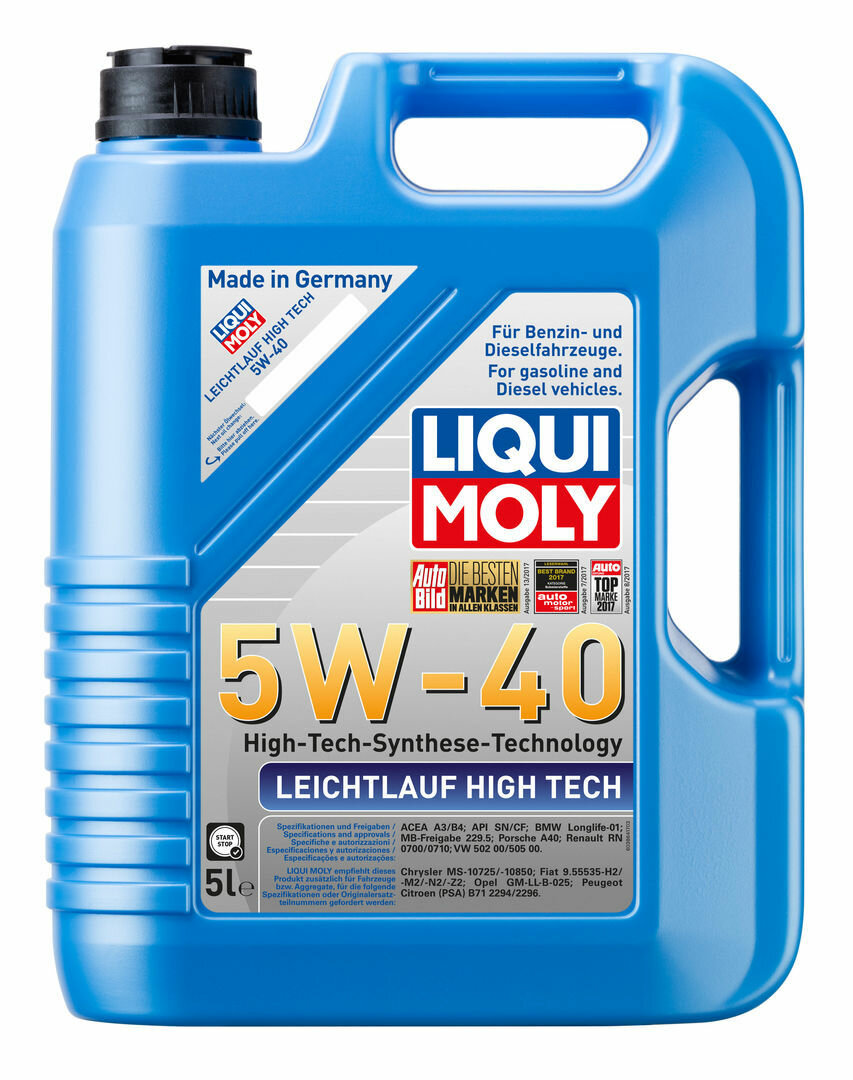 Моторное масло Liqui Moly Leichtlauf High Tech 5W40 hc-синтетическое 5л