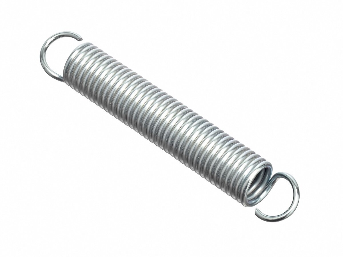 фото Пружина №1 (растяжение до 25-30кг, 2.5*23*110*146мм, оцинкован сталь) для изг амортизатора (0835)
