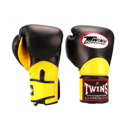 Боксерские перчатки Twins Special BGVL-11 black/yellow, 12 oz, черный, желтый перчатки боксерские тренировочные twins special bgvl 3 14 oz yellow