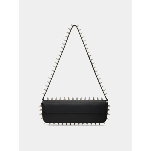 Сумка багет ABRA, фактура гладкая, чёрный