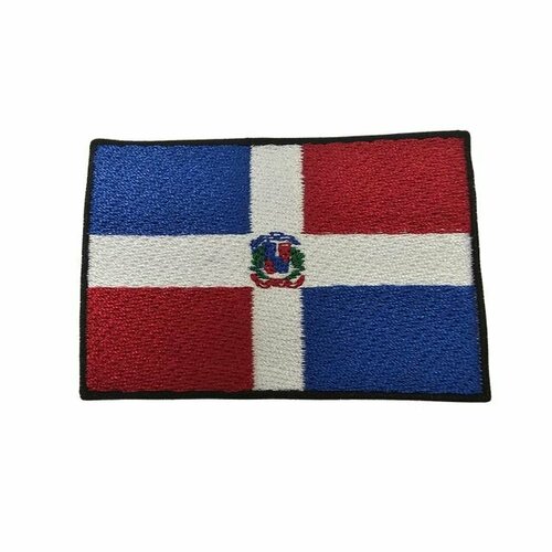 Нашивка шеврон патч, Флаг Доминиканской Республики , размер 80х55 мм