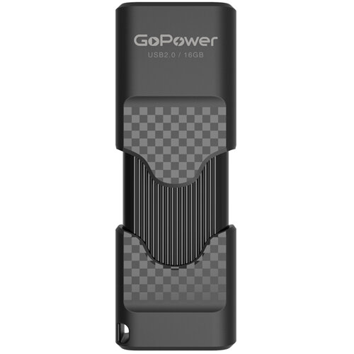 Флешка GoPower Slider 16 Гб usb 2.0 Flash Drive - чёрный