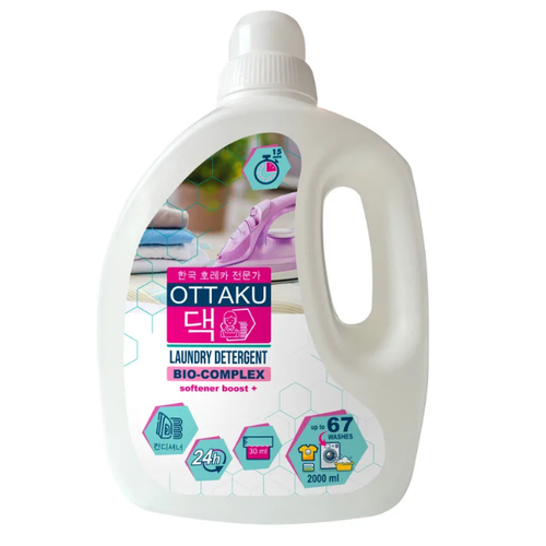 Концентрированный гель для стирки Ottaku BioComplex 2-в-1 , универсальный с кондиционером, 2 л.