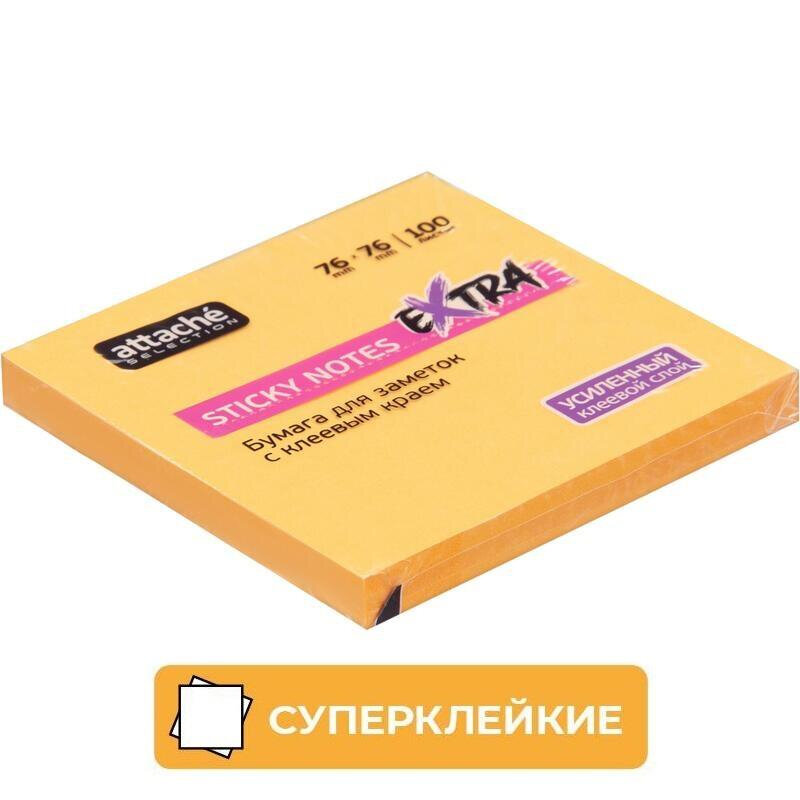 Стикеры Attache Selection Extra с клеев. краем 76х76, неон, оранж. 100л 1612909