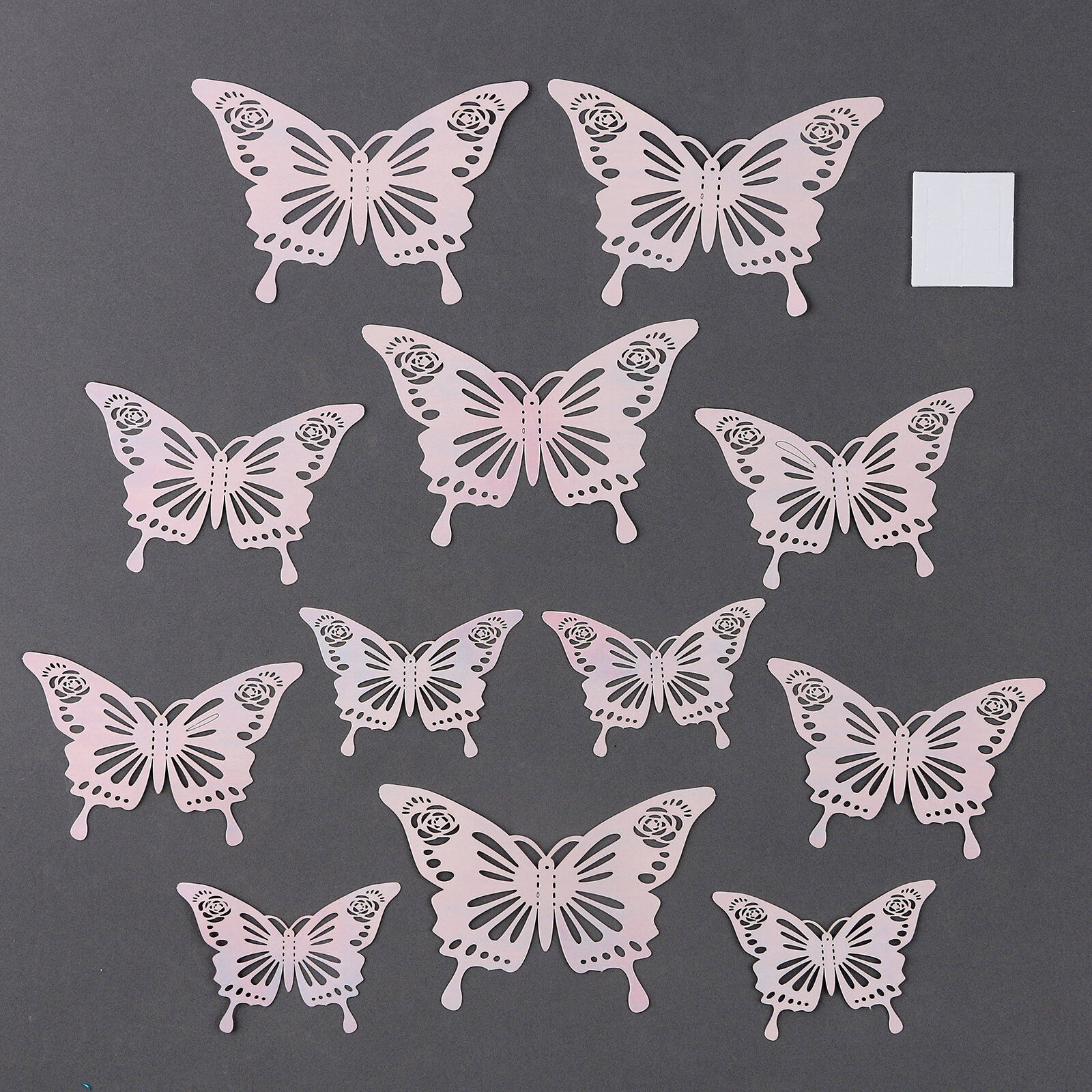 Набор для украшения «Бабочки» набор 12 шт цвет перламутровый белый