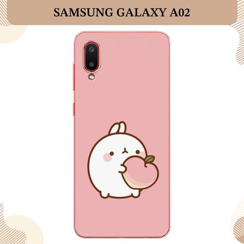 Силиконовый чехол Кролик с персиком на Samsung Galaxy A02 / Самсунг Галакси А02