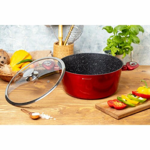 Кастрюля из алюминия с закаленным стеклом объемом 6,3 литра