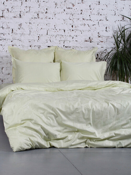 Комплект постельного белья Mona Liza Royal Пион салатовый 5438/03, 2-спальное, сатин-жаккард, зеленый