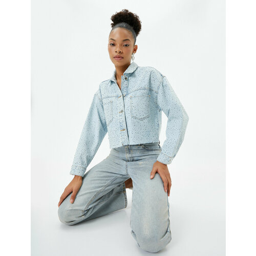 фото Куртка koton, размер l, голубой