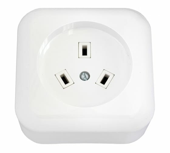 Розетка BYLECTRICA Розетка для электроплиты наружная с заземлением BYLECTRICA белая (РА32-002) 32 А с заземлением