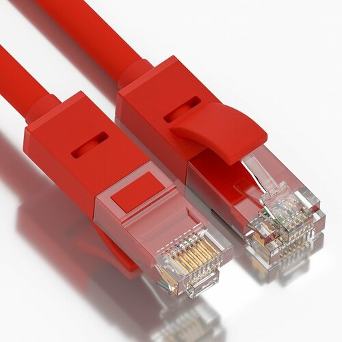 Кабель для Интернета 50 см патч корд RJ45 cat5e GCR для ноутбука компьютера ПК красный провод для Wi Fi роутера LAN кабель 0.5м GCR-LNC500