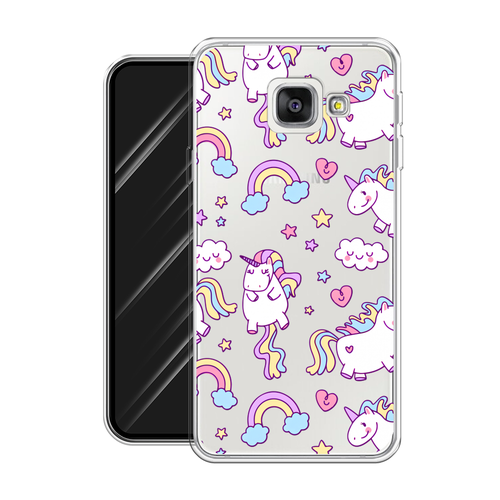 Силиконовый чехол на Samsung Galaxy A3 2016 / Самсунг Галакси A3 2016 Sweet unicorns dreams, прозрачный силиконовый чехол на samsung galaxy a3 2016 самсунг галакси a3 2016 много роз