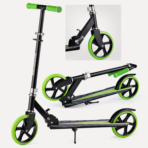 Изображение товара Самокат U037838Y 2-х кол, зеленый, PU/ 200 мм, ABEC 7, в коробке