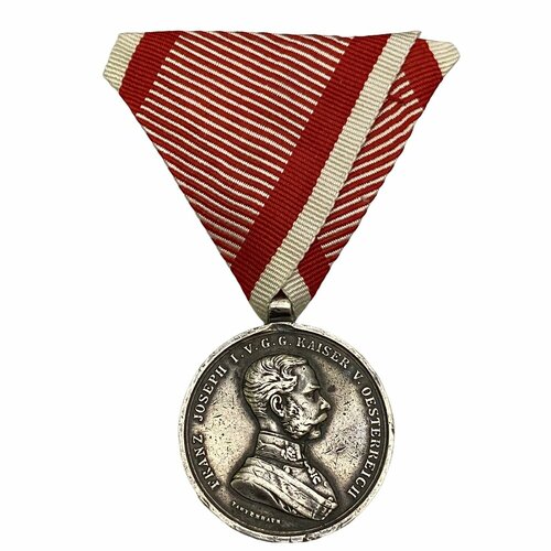 Австро-Венгрия, серебряная медаль Франц Иосиф I. За отвагу II степень 1914-1917 гг. (2) австро венгрия серебряная медаль франц иосиф i за отвагу ii степень 1914 1917 гг серебрение