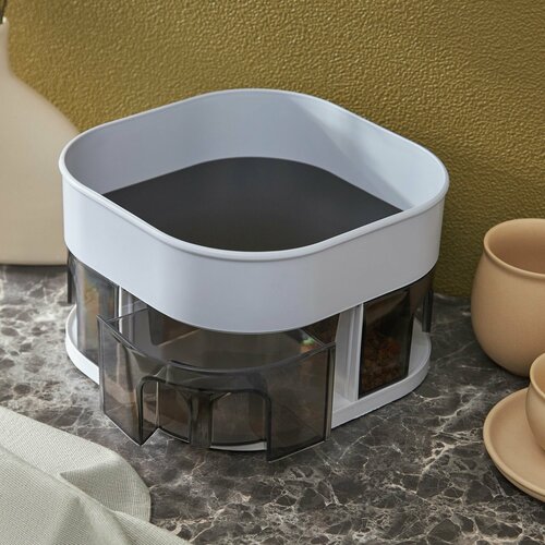 Органайзер для специй вращающийся на 360 градусов пластик каучук 23х23х15 см 1463₽