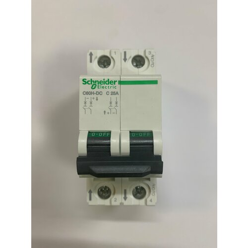 Автоматический выключатель Schneider Electric A9N61533 2P 25A 500V кривая C автоматический выключатель schneider electric resi 9 2p 20 a c 6 ка