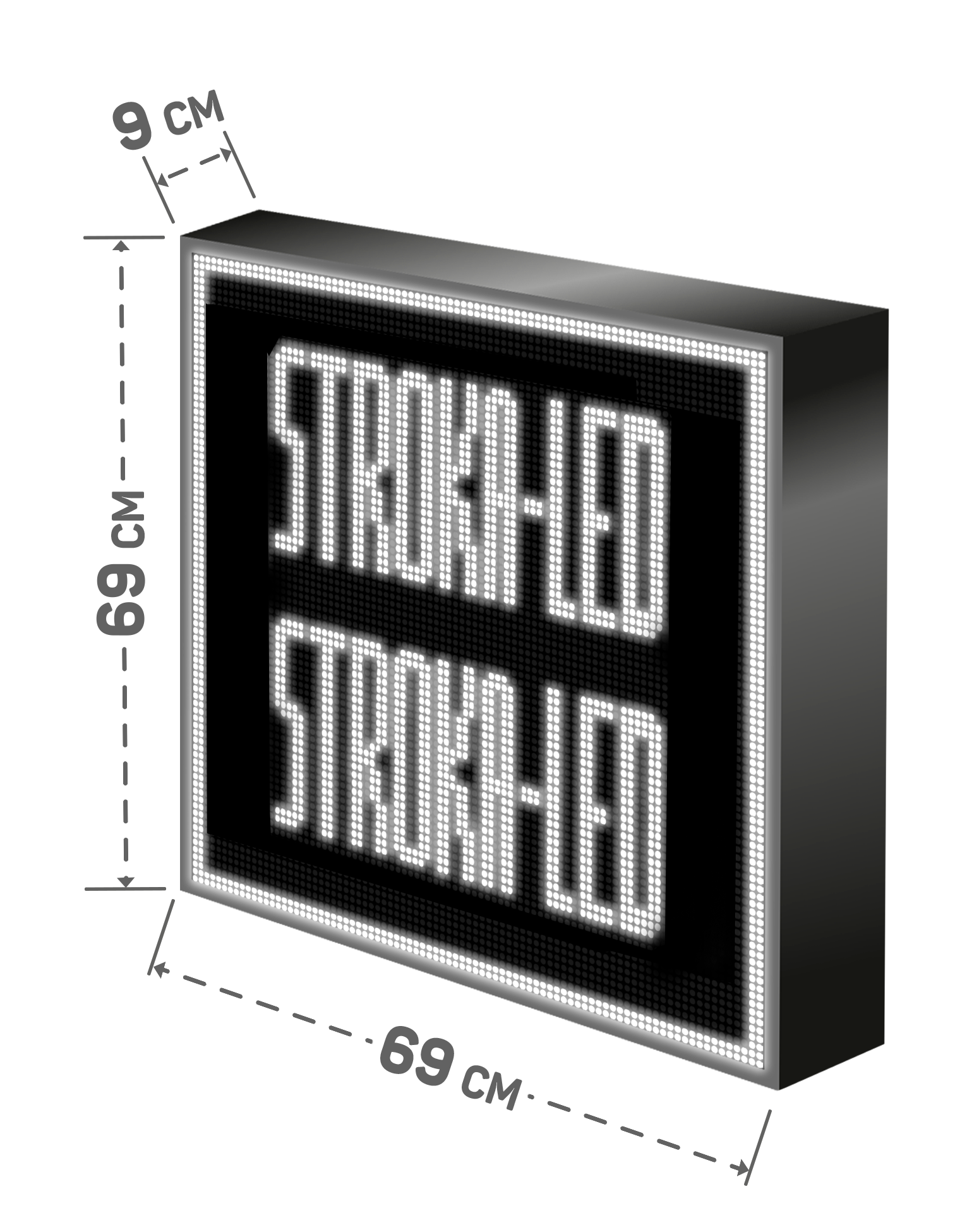 Бегущая строка/ Led /рекламная вывеска/ панель/69х69см