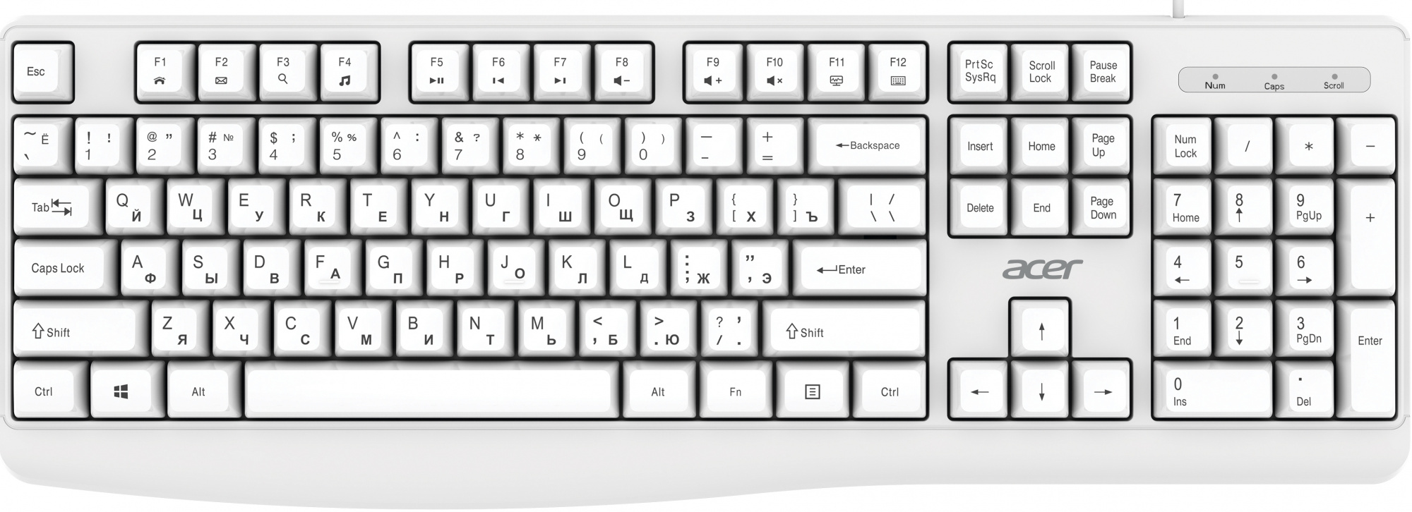 Клавиатура Acer OKW301 белая (ZL. KBDCC.01B)