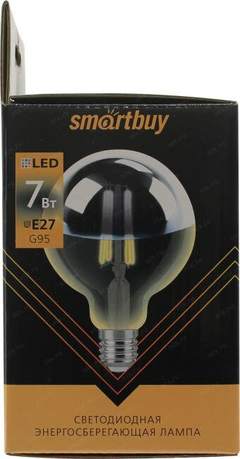 лампа светодиодная smartbuy led sbl-g95chromeart-7-30k-e27 е27 груша 7вт 3000к - фото №11