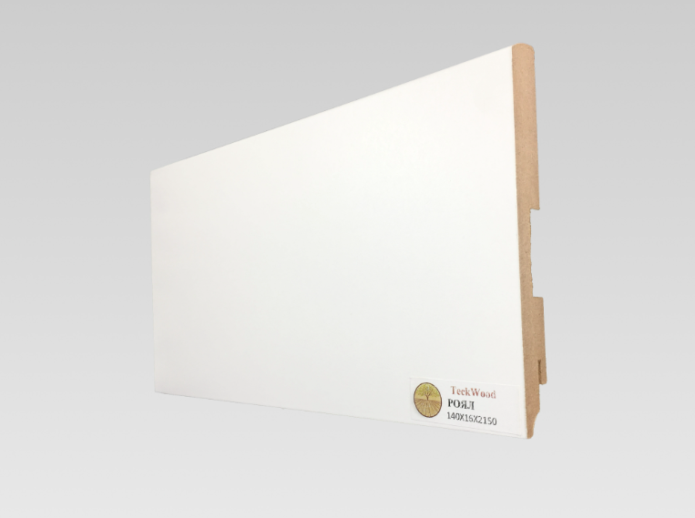 фото Плинтус TeckWood мдф 140х16 мм белый высокий напольный TECKWOOD Роял 14016-1 метр