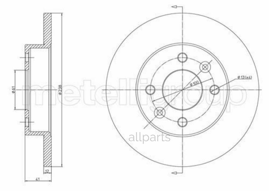 METELLI 23-0082 Диск тормозной Metelli
