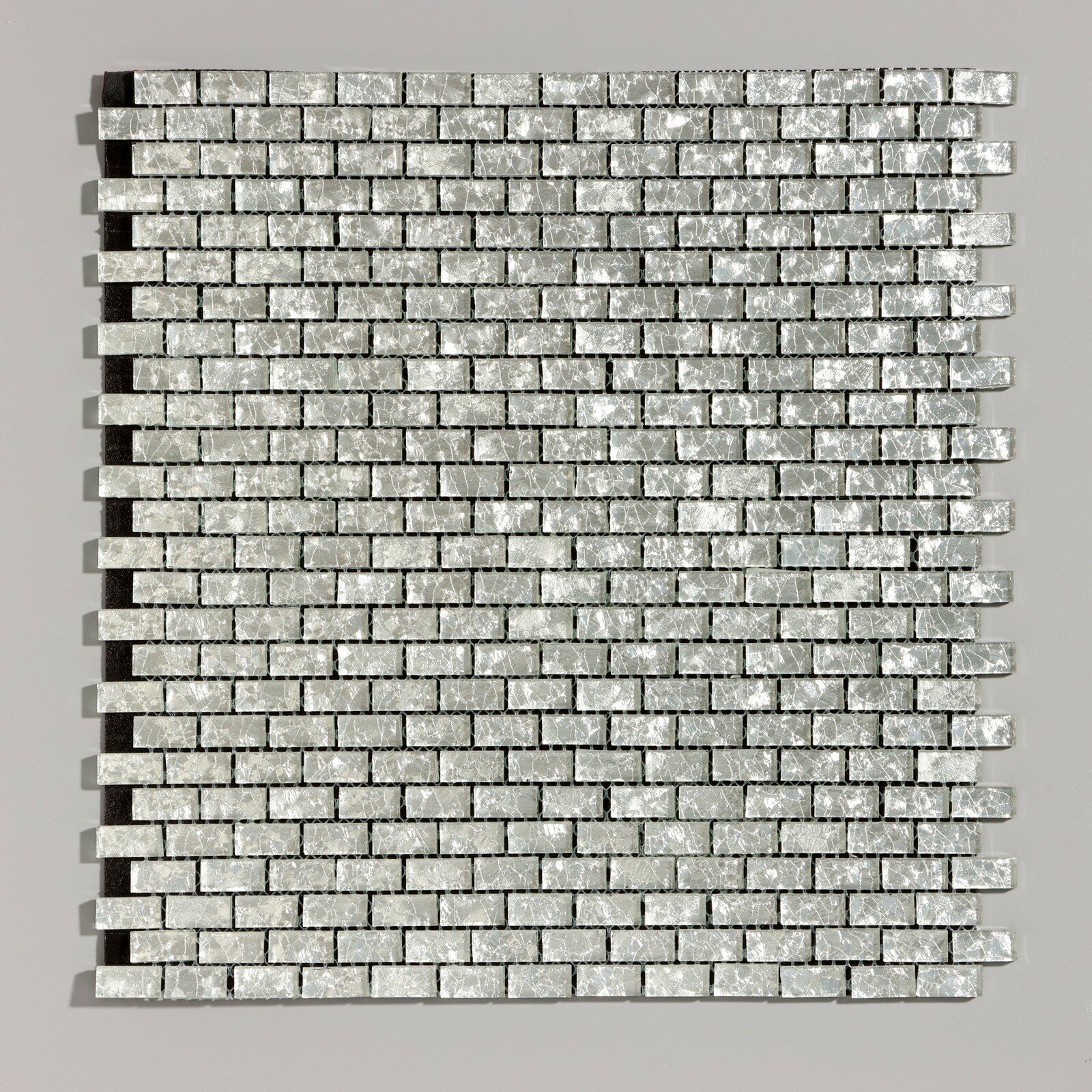 фото Панель самоклеящаяся 28*28см мозайка кирпич, серебристый