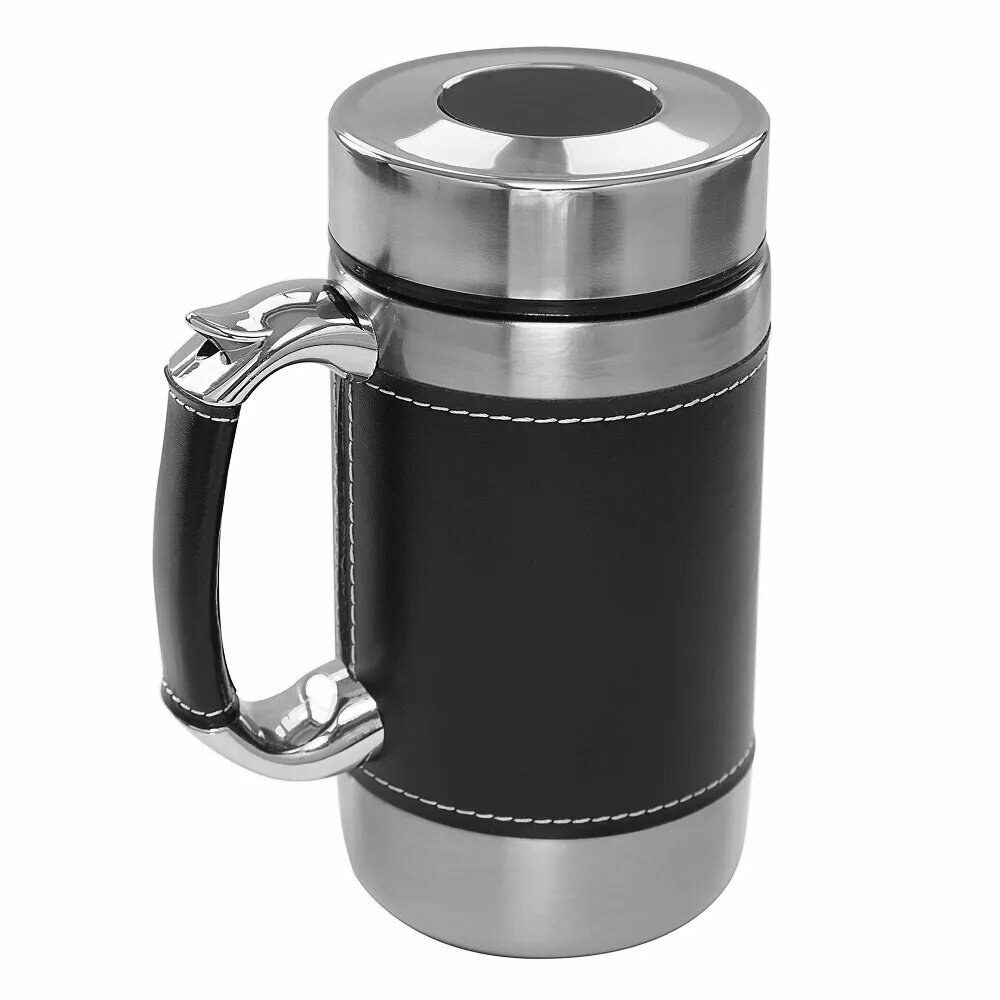 фото Кружка-заварник, кожаный футляр