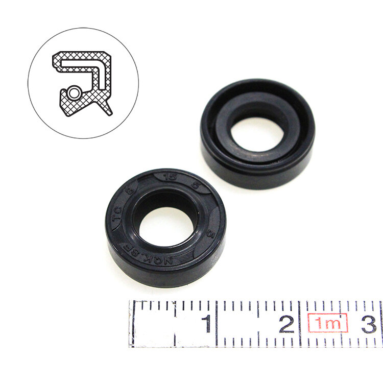 Манжета армированная (Сальник) 8х15х5 (тип 2 / TC) 70NBR (упаковка 2 шт.)