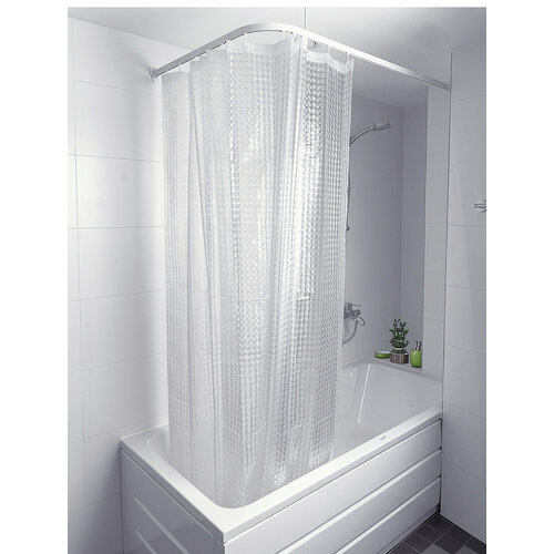 3D штора для ванной комнаты 180x180см, прозрачная