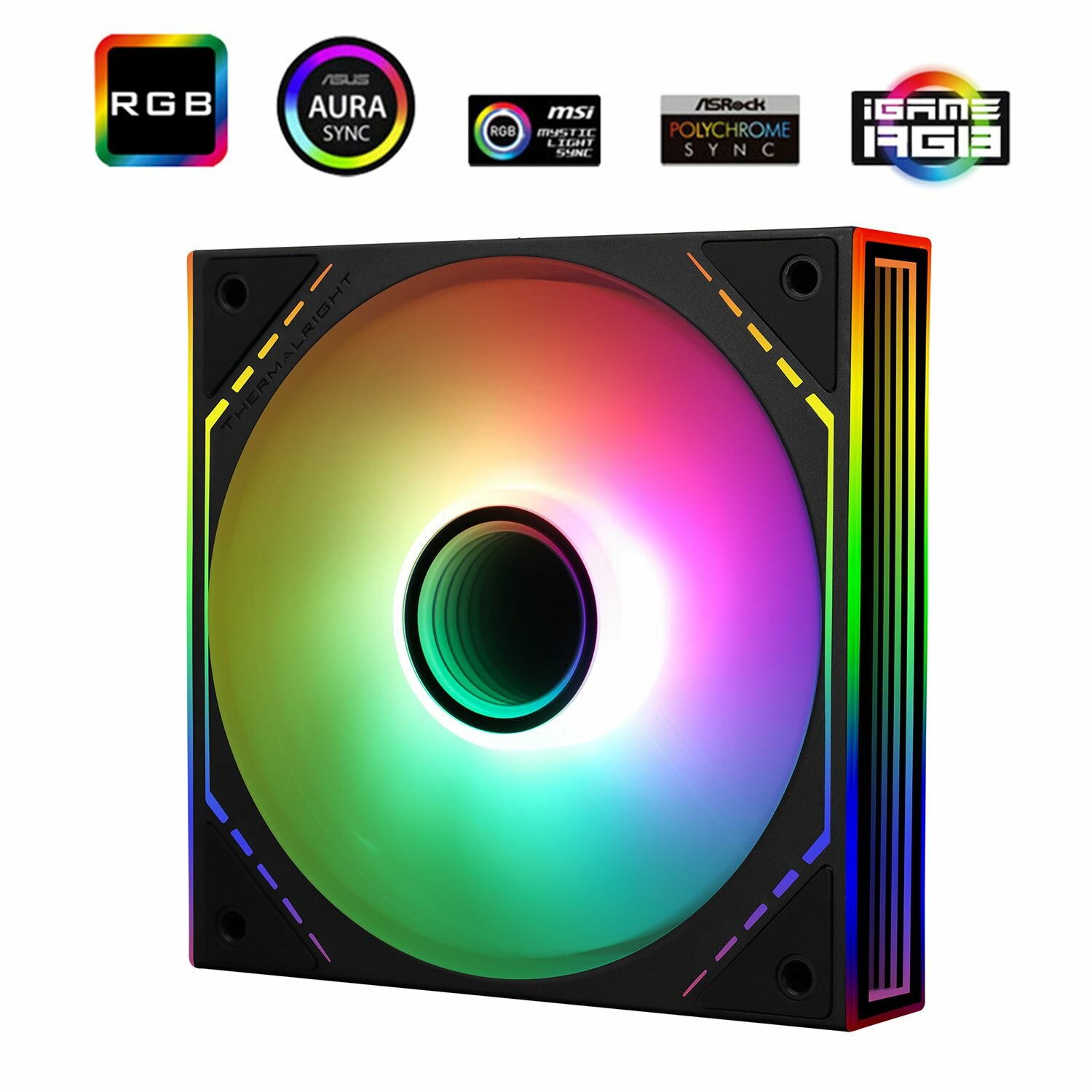 Вентилятор для корпуса Thermalright TL-M12 120*120*25 тихий с эффектом бесконечности на ребрах, цвет черный с ARGB