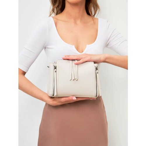 фото Сумка кросс-боди d-00060, фактура гладкая, бежевый swendi