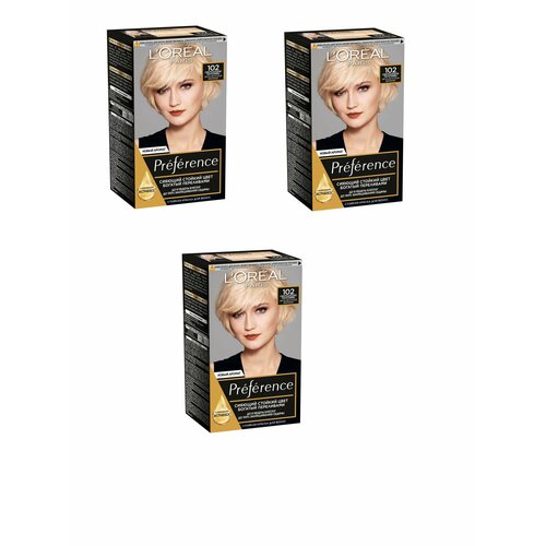 L'Oreal Paris Краска для волос стойкая Preference Ферия 102 Сверкающие переливы,3 уп