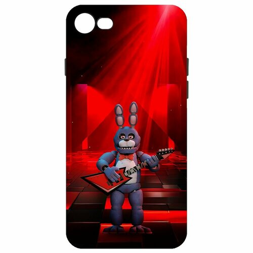 Чехол-накладка Krutoff Soft Case фнаф (FNAF) - Бонни с гитарой для iPhone SE 2020 черный чехол накладка krutoff soft case фнаф fnaf бонни с гитарой для iphone 7 plus 8 plus черный