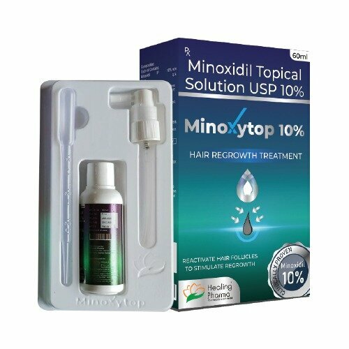 Лосьон косметический для роста волос и бороды Minoxytop 10% Solution 10% Healing Pharma, 60 мл.