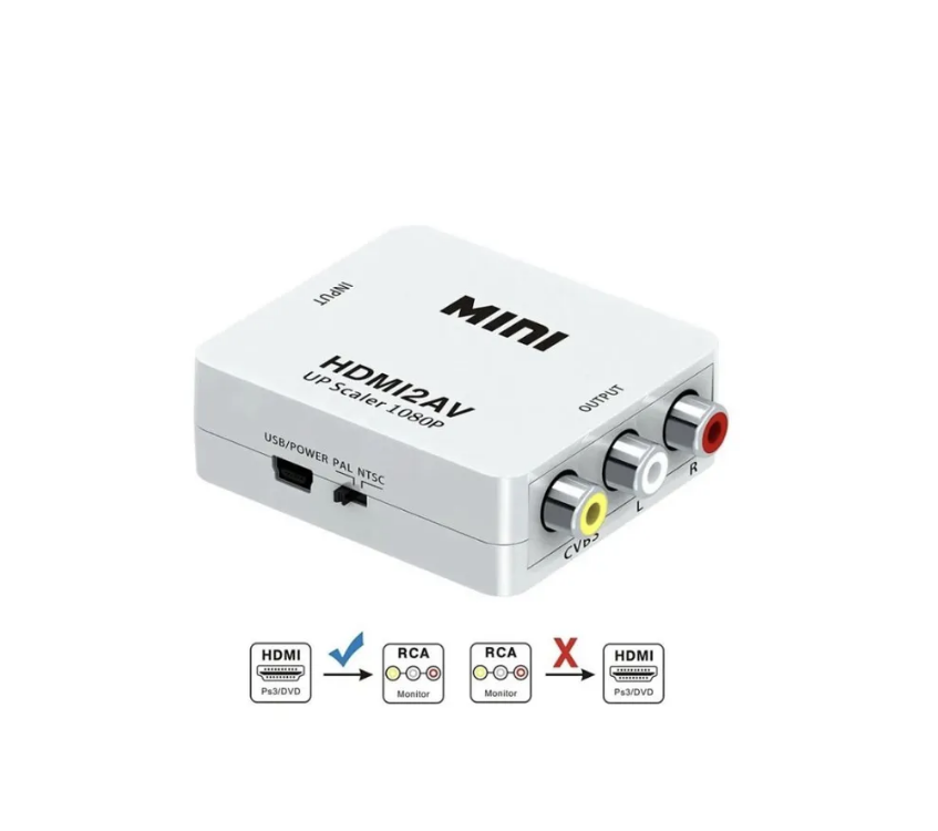 Переходник (модулятор) HDMI (вход)- 3 RCA (выход)